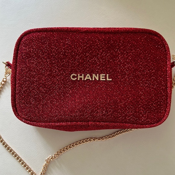 CHANEL Bags Authentic Chanel Makeup Bag With Cross Body Chain Can